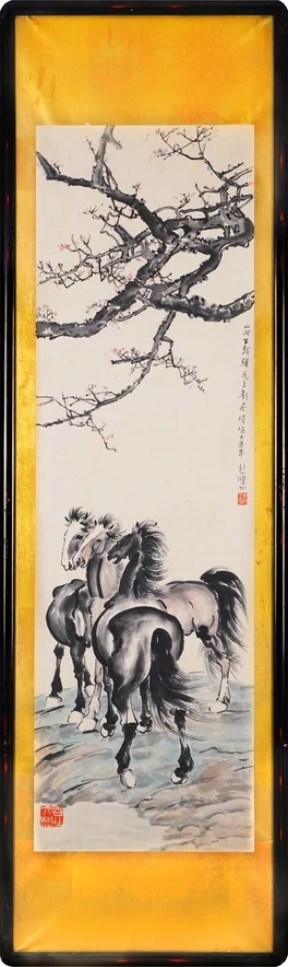 Three Horses Under Plum